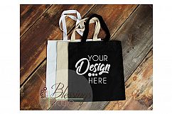 Tote Bag Mockup Canvas Tote Mockup White Black Natural Product Image 1