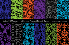 Halloween Distorted Damask Patterns Product Image 1