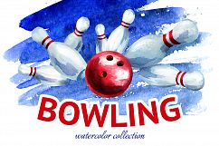 Bowling. Watercolor collection Product Image 1