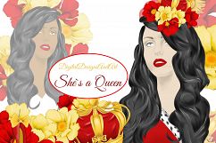 She`s a Queen clipart set Product Image 1