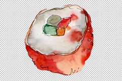 Watercolor sushi PNG watercolor set Product Image 5