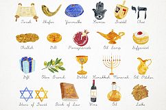 Watercolor Hanukkah Clipart, Chanukkah Clipart Product Image 2