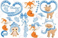 Christmas Forest critter Clipart, graphics, illustrations AMB-1515 Product Image 2