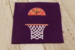 Basketball and Hoop Split Applique Embroidery Design Product Image 1