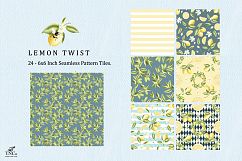 Lemon Fruit Seamless Pattern Tiles 6 x 6 Inches. Product Image 2