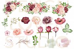 Watercolor Marsala design Product Image 2
