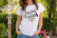 Lipstick and Hustle - SVG - DXF - PNG Cut Files hand letter Product Image 2