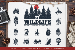 WildLife. 15 Double Exposure Logos Product Image 1