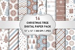 Christmas Digital Paper Pack / Backgrounds / Brown Christmas Digital Paper Set / Scrapbooking / Patterns / Printables / Card Making Product Image 1