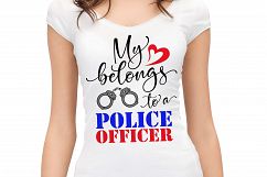 My heart belongs to a police officer SVG DXF PNG EPS Product Image 4