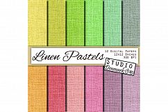 Vintage Linen Digital Paper - Faded Pastels Product Image 1