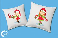 Christmas elves clipart, graphics, illustrations AMB-195 Product Image 4