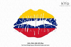 Venezuela Flag Girl Lips SVG PNG DXF EPS files Product Image 1