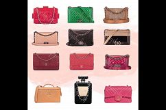 12 Painted Separated Luxury Bag Clip Arts, Fashion Clip Arts Product Image 6