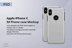 Apple iPhone X 3d Phone Case Mockup Product Image 1