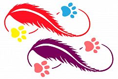 Pet Love Infinity SVG, dog Puppy paw Feather 762S Product Image 2