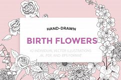 Birth Flowers Vector Illustrations Product Image 1