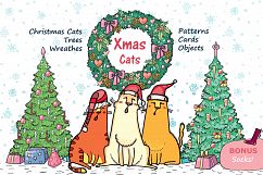 Xmas Cats clip-art, patterns, cards Product Image 1