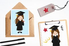 Graduation Girls graphics and illustrations Product Image 4