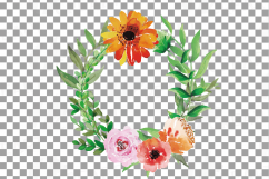 Wild leaves and flowers watercolor clip art pack Product Image 8