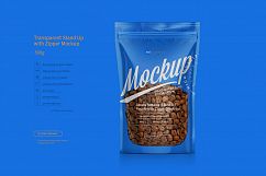 Transparent Stand Up with Zipper Mockup Product Image 2