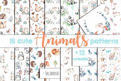 Cute forest Animals. Patterns + Wreaths Product Image 1