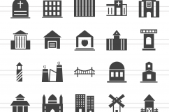 50 Buildings &amp; Landmarks Glyph Icons Product Image 2