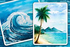 Seascapes. Watercolor illustrations. Product Image 5