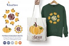Pumpkin Monogram Frames - Halloween, Thanksgiving SVG Product Image 1