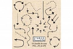 Doodle Arrows Clipart Set - 18 Doodle Arrow Product Image 2