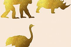 Gold Foil Safari Animals Clipart Product Image 5