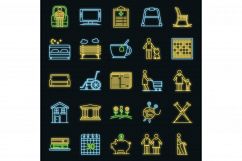 Pension icon set vector neon Product Image 1