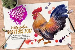 Watercolor Roosters and Family Product Image 1