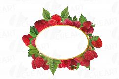 Raspberry frames watercolor clip art pack, Raspberry fruit Product Image 9