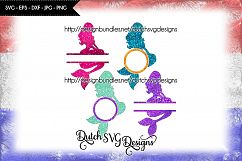 Mermaid monogram cut file, mermaid split monogram svg Product Image 4