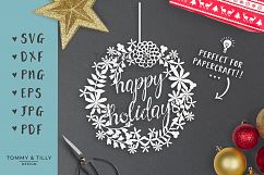 Happy Holidays - SVG EPS DXF PNG PDF JPG Cut File Product Image 2