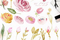 Watercolor flower clipart. Bliss. Product Image 4