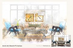 Archi Art Sketch Photoshop Action V2 Product Image 6