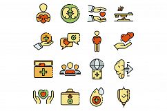 Donate organs icons set vector flat Product Image 1