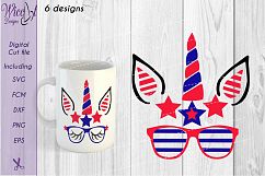 Unicorn , 4th of July unicorn svg, Independence day, Hipster unicorn Product Image 4