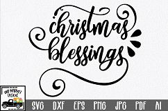 Christmas SVG Cut File - Christmas Blessings SVG DXF PNG EPS Product Image 1