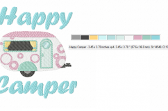 Happy Camper Machine Embroidery Design in 3 sizes Product Image 4