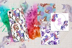 Colorful unicorn horse PNG watercolor set Product Image 6