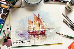 Watercolor Urban Sketcher Photoshop Action Product Image 1