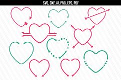 Arrow heart svg dxf cutting files Product Image 1