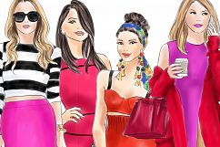 watercolour fashion illustration clipart - Fashion Girls - volume 2 Product Image 2