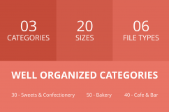 120 Sweets &amp; Bakery Line Multicolor B/G Icons Product Image 3