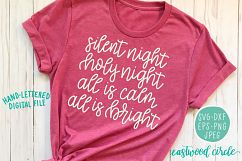 Silent Night Hand Lettered SVG Product Image 2