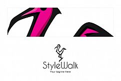 Style Walk - Crane Bird Stock Logo Template for Fashion &amp; Beauty Product Image 3