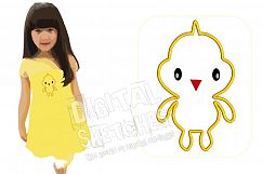 Chick Applique Design Machine Embroidery Design 3 Sizes Product Image 1
